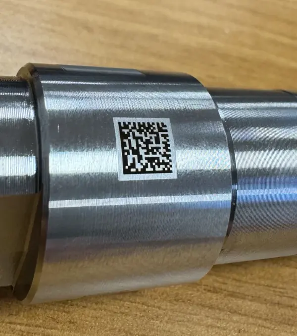 Pièce métallique marquée d’un code DataMatrix au laser