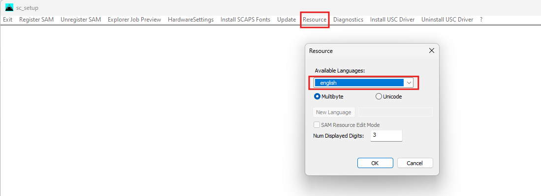 Resource settings